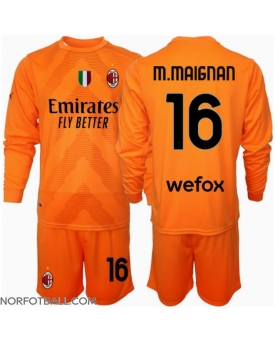 Billige Fotballdrakt AC Milan Mike Maignan #16 Keeper Replika Bortedraktsett Barn 2024-25 Langermet (med bukser)